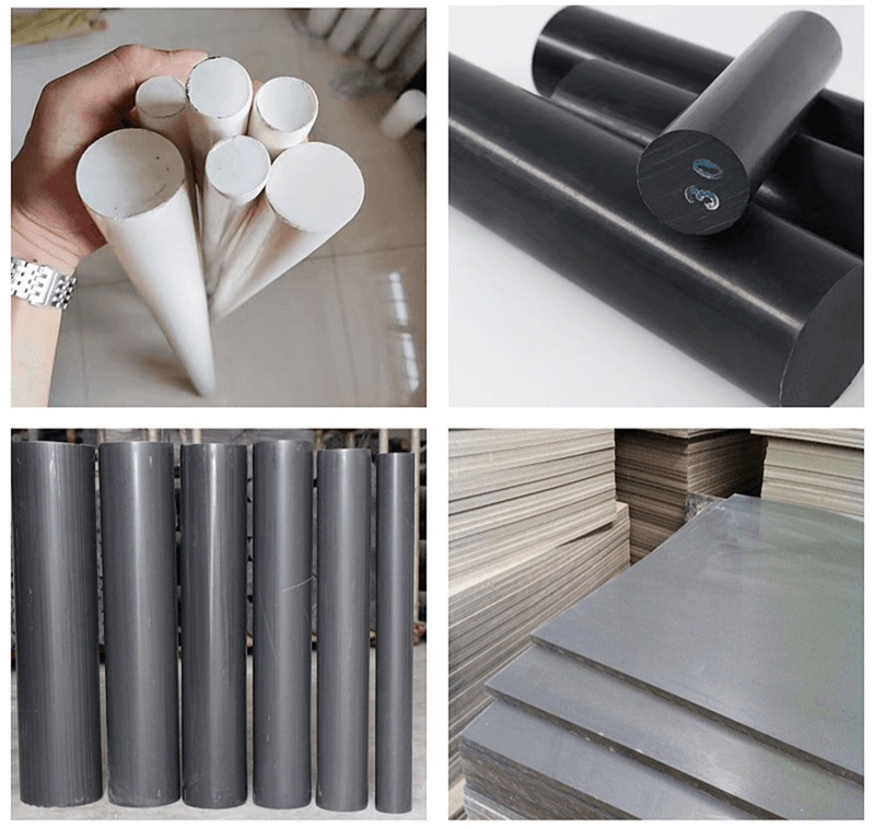Cây thanh nhựa PVC màu trắng và đen